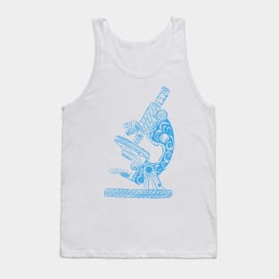 Scientific Microscope Line Drawing (Light Blue) Tank Top